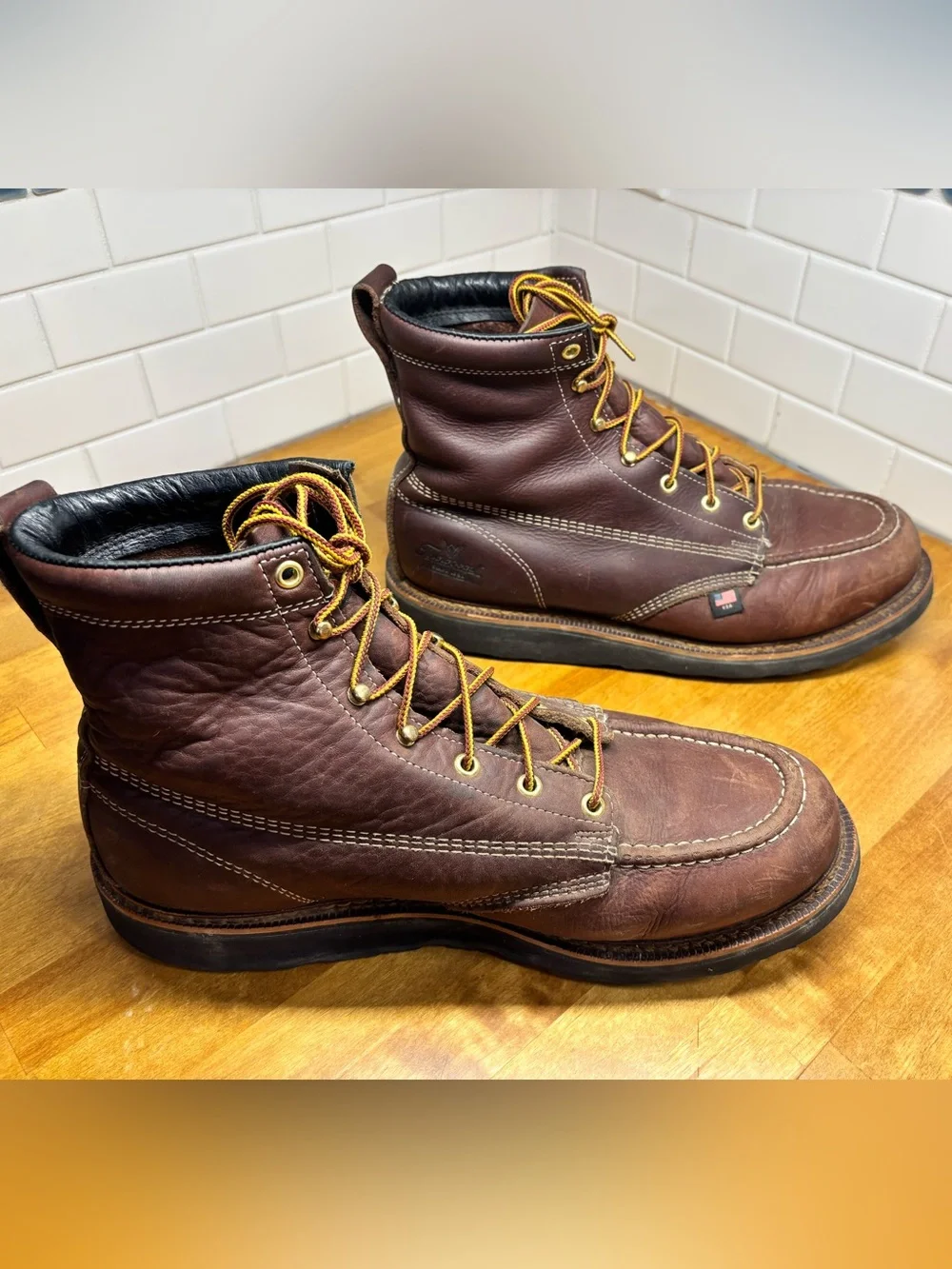 Thorogood American Heritage 6” Moc Toe Work Boots Brown 12 EE Made USA